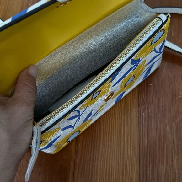 Kate Spade Yellow and Blue Floral Crossbody Bag - Picture 4 of 5